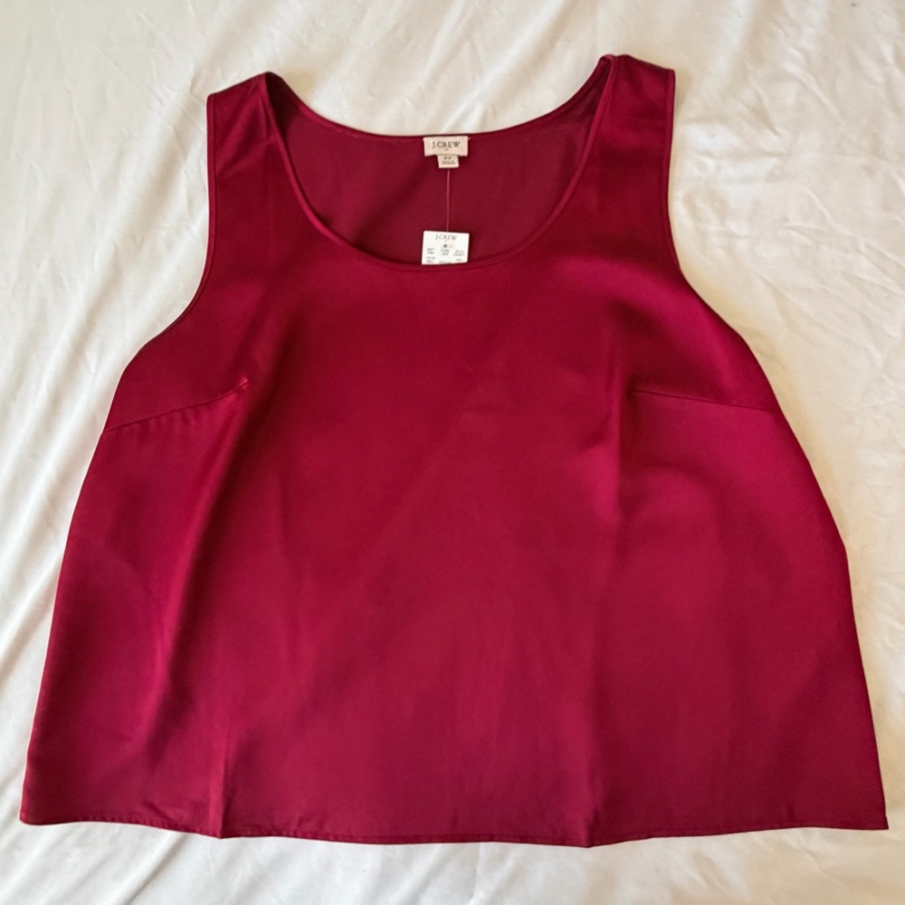 J. Crew Red sleeveless Blouse NWT Size 2XL - Picture 3 of 10